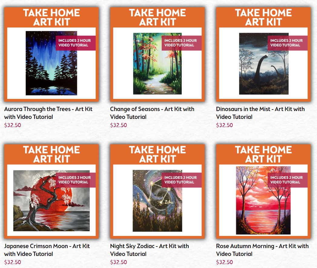 Take Home Art Kit with Video Tutorial. Click Here For More!